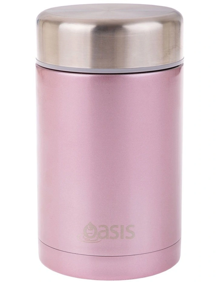 Stainless Steel Vacuum Insulated 450ml Food Flask in Blush