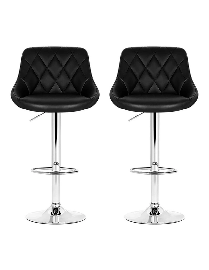 Leather Bar Stools 2x in Black