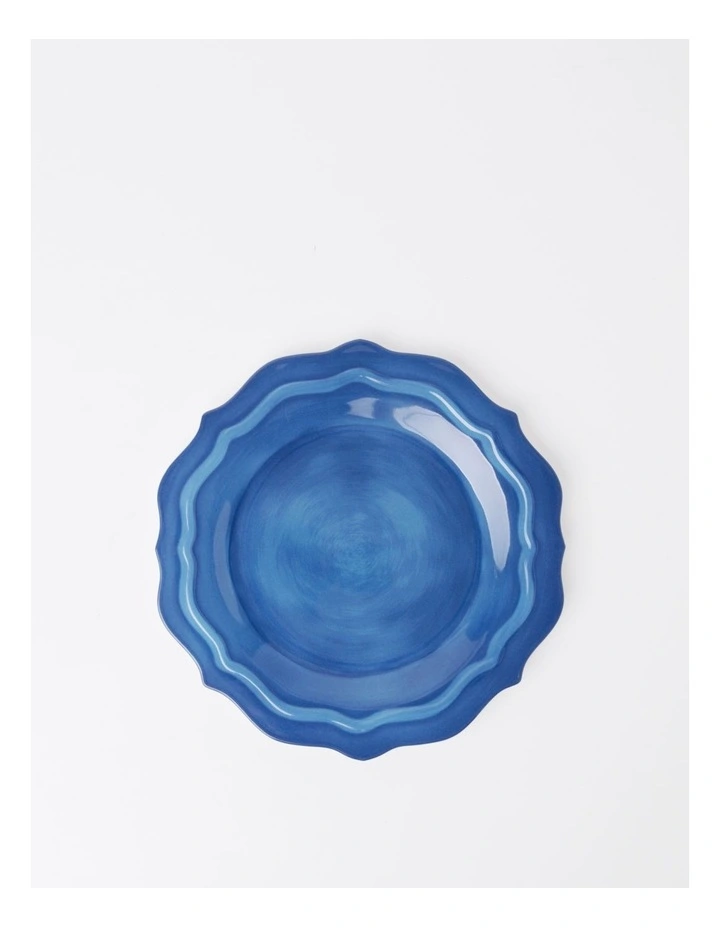 Mediterranean Scalloped Salad Plate in Blue