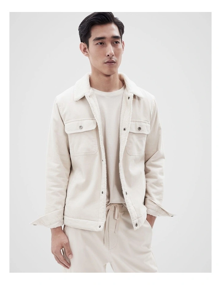 Cord Sherpa Jacket in Cream