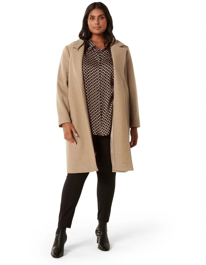 Lily Longline Coatigan in Camel