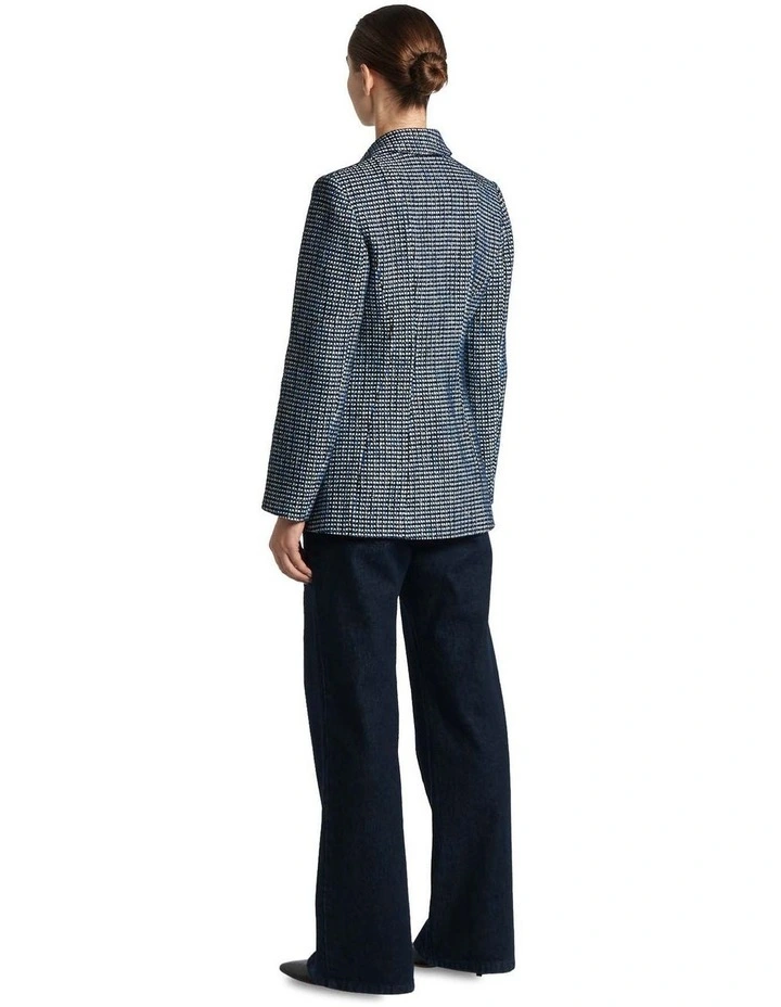 Tweed Tailored Jacket in Blue Black