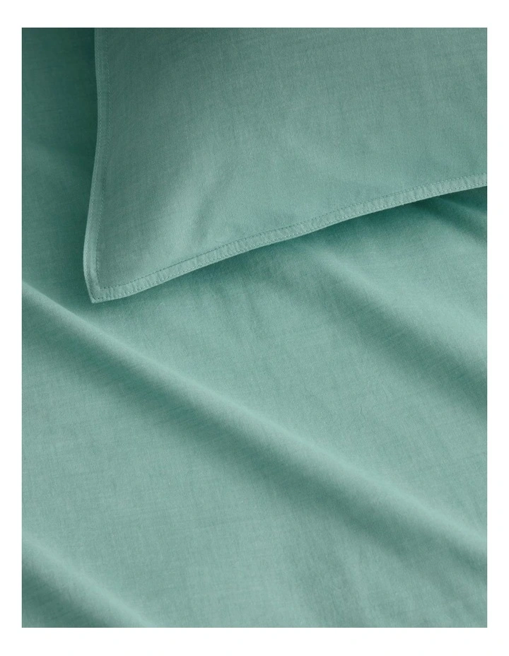 Reilly Quilt Cover Set in Arctic Green
