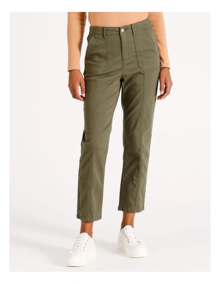 Recycled Blend Utility Pant in Khaki