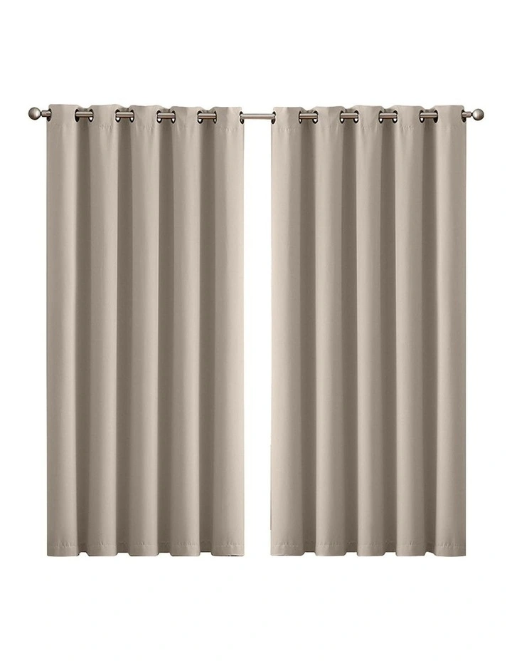 Blockout Curtains Panels 180x230cm x2 in Beige
