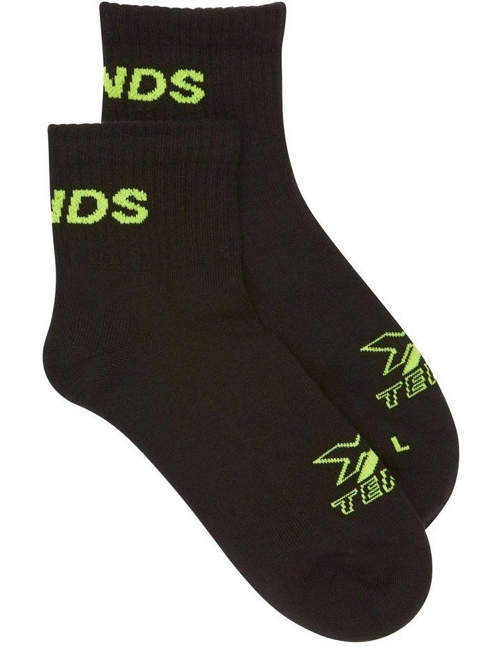 X-Temp Quarter Crew Socks 3 Pack in Black