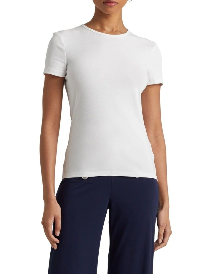 Cotton-Blend T-Shirt in White
