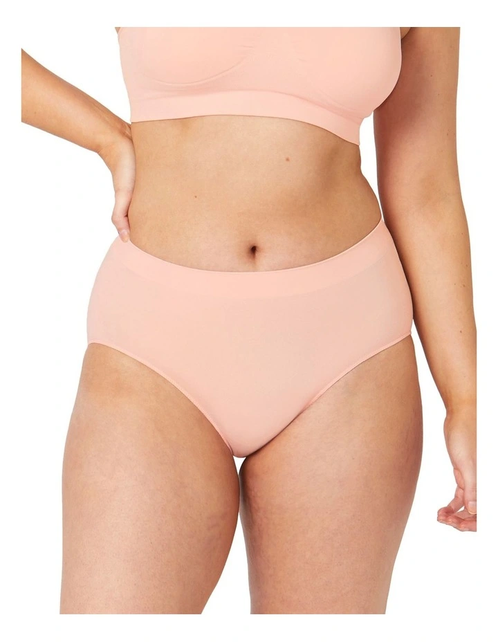 Bare Essentials Recycled Nylon Midi Brief in Strawberry
