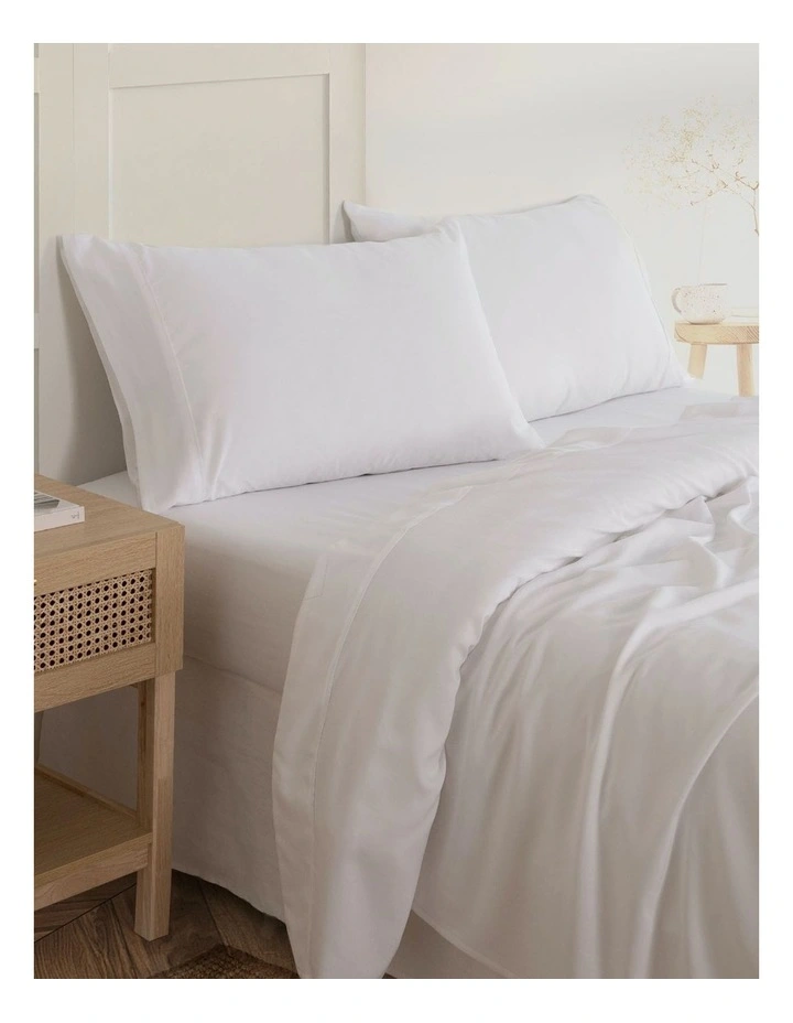 Luxury Linen Queen Sheet Set in White