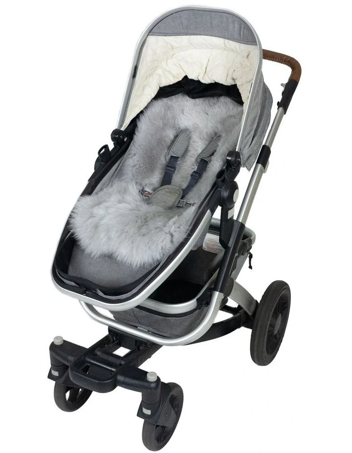 Naturally Sheepskins Luxury Lambskin Pram Liner Midi Wool (Grey)