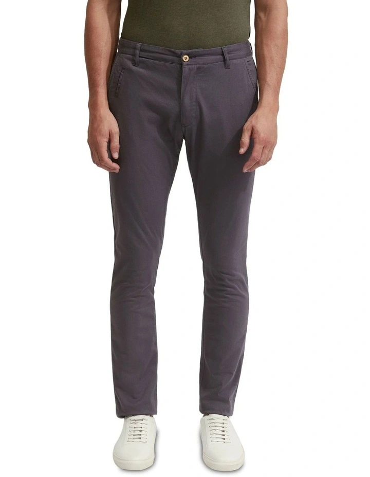 Stretch Skinny Fit Organic Cotton Chinos in Smoke