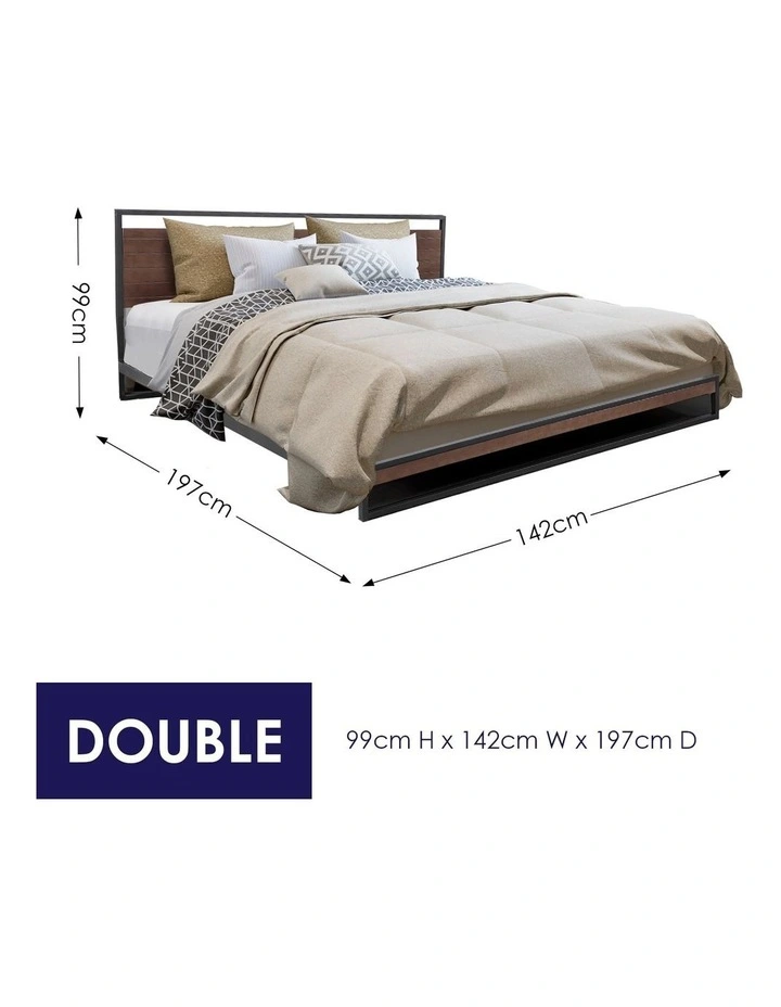 Azure Bed Frame with Headboard in Black/Brown