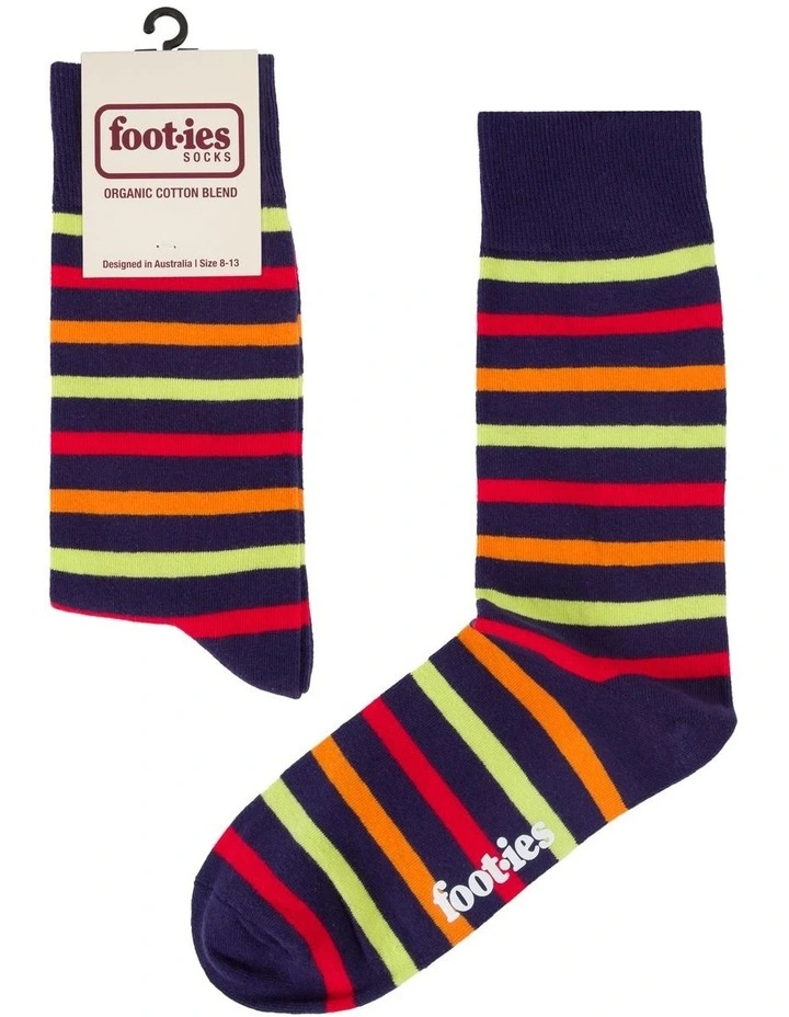Stripe Organic Cotton Socks in Blue