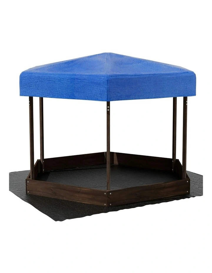 Wooden Canopy Sand Pit 182cm in Multi
