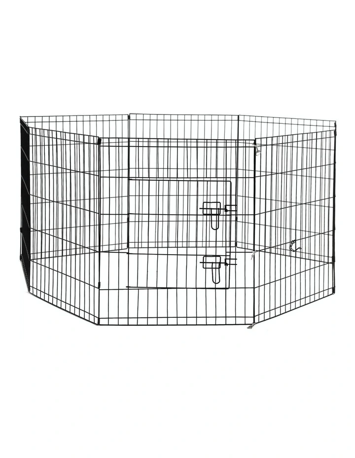 8 Panel Puppy Playpen Cage 30' in Black