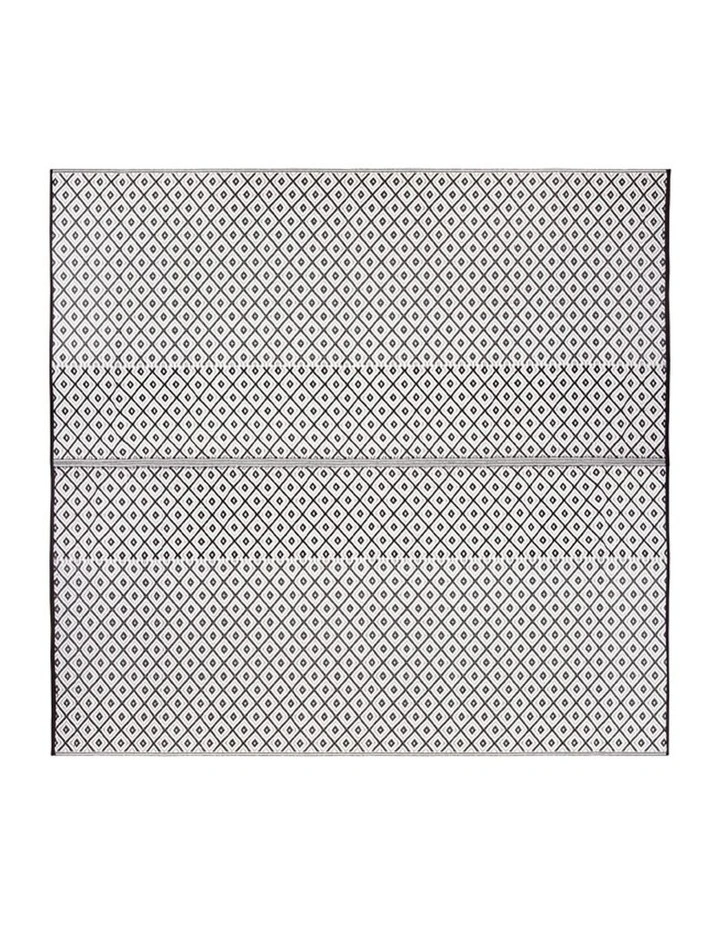 90x179cm Kimberley Black and White Recycled Plastic Outdoor Rug and Mat