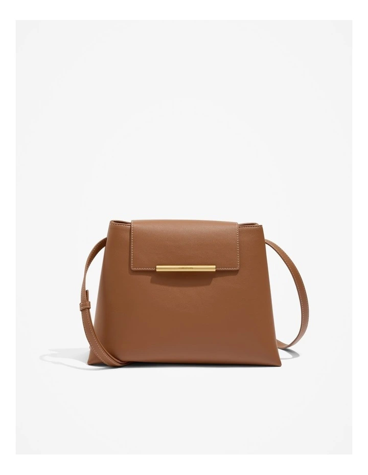 Folded Detail Crossbody Sling Bag in Tan
