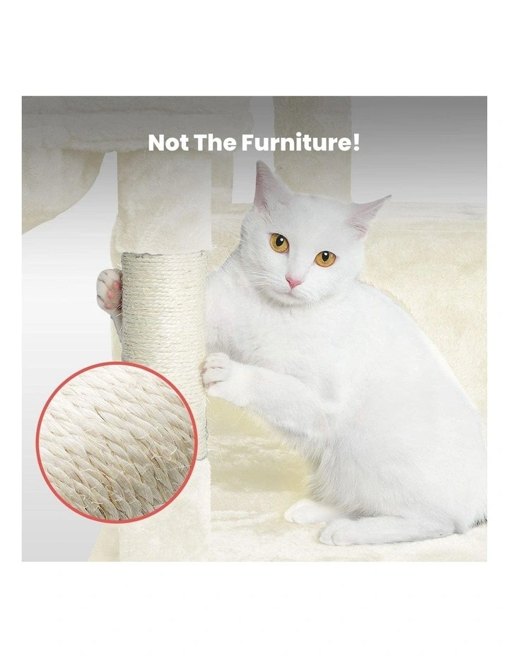 Adjustable Base Cat Tree 97cm in Beige