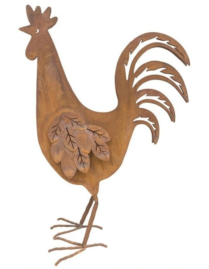 Garden Ornament Rooster in Yellow