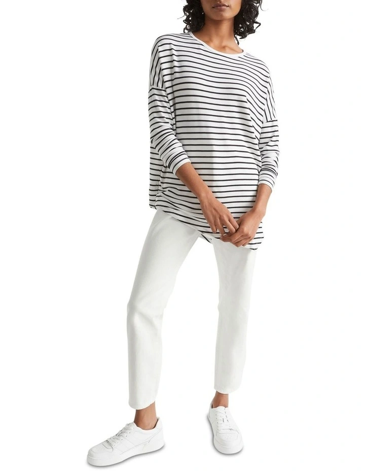 Core Asymmetrical Top in White Multi