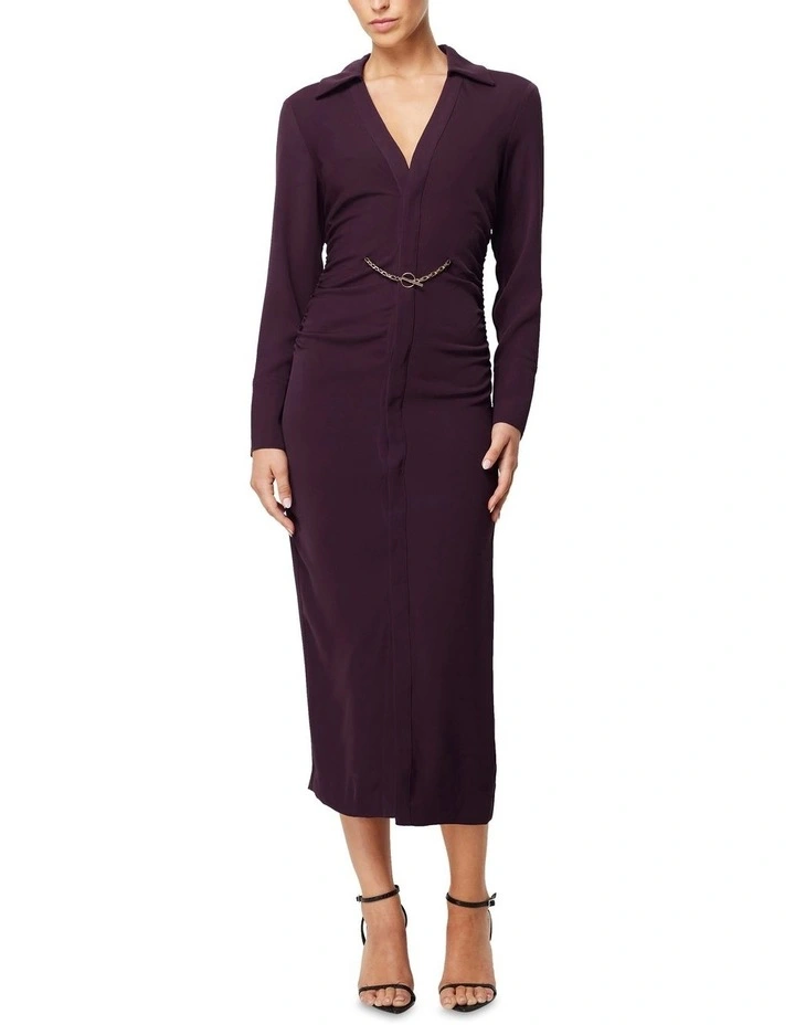 Loose Ends Midi Dress in Wine