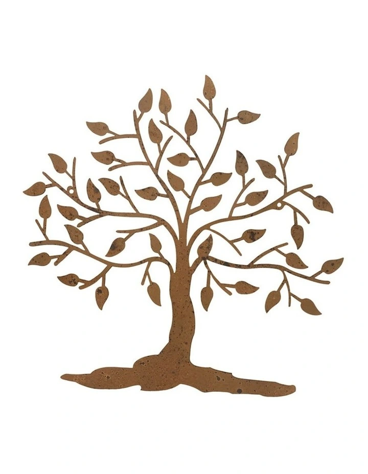 Laser-Cut Tree of Life Wall Art in Rust