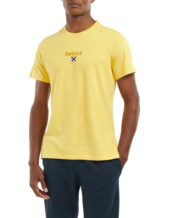 Barbour Emblem Tee in Sunbleached Yellow