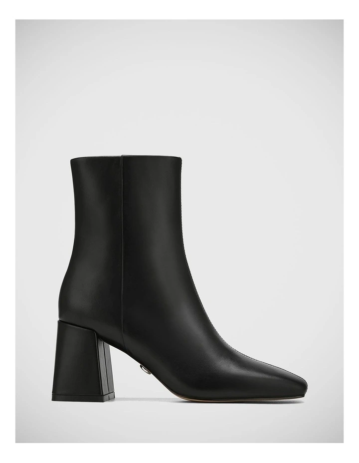 Nadia Leather Ankle Boot in Black
