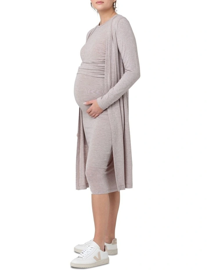 Nina Longline Cardigan in Sand