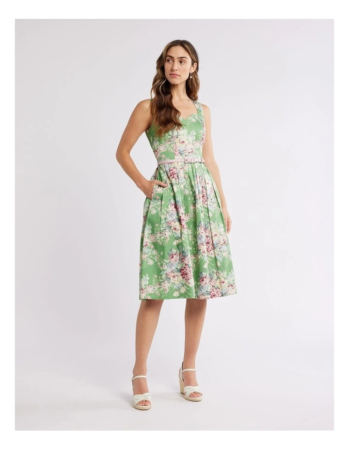 O'Hara Floral Dress in Green