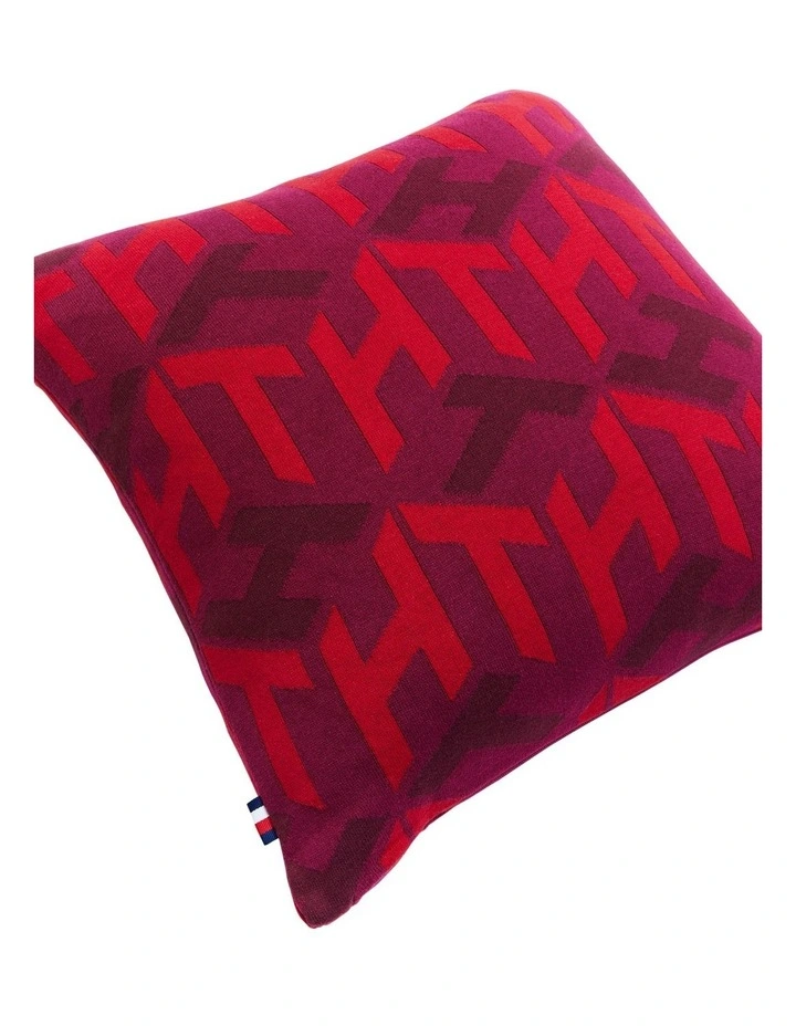 Tommy Cube Monogram Cushion in Rouge