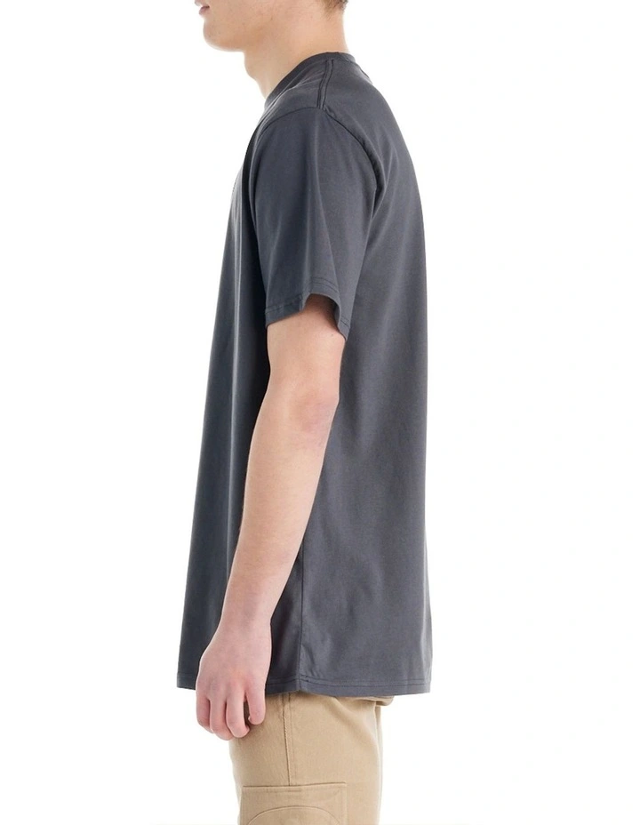 Venice Embroidered Logo T-Shirt in Vintage Black