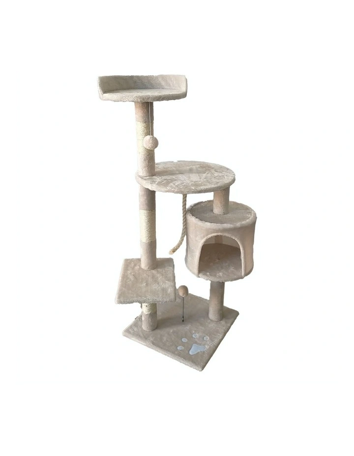 Cat Tree Scratching Post 110cm Beige