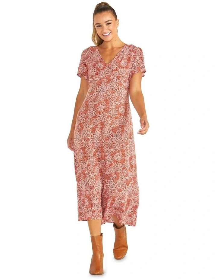 Isobelle Maxi Dress in Rust Brown