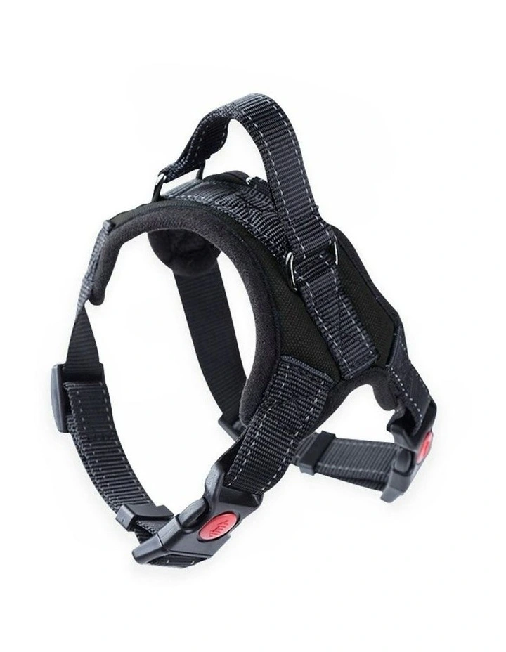 No Pull Dog Harness with Adjustable Chest Belt S Size in Black