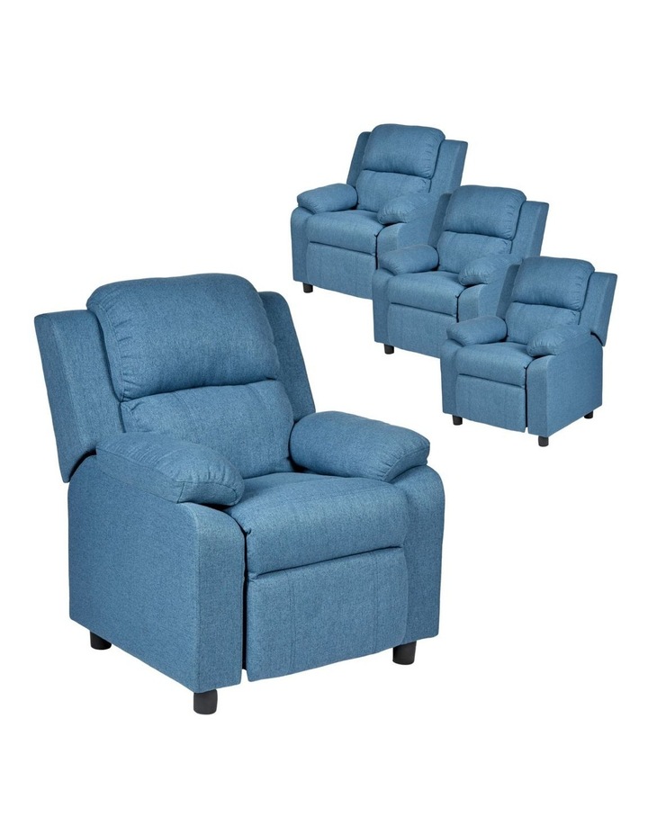 Erika Adult Recliner Sofa Chair 1 Set of 4 in Navy Blue