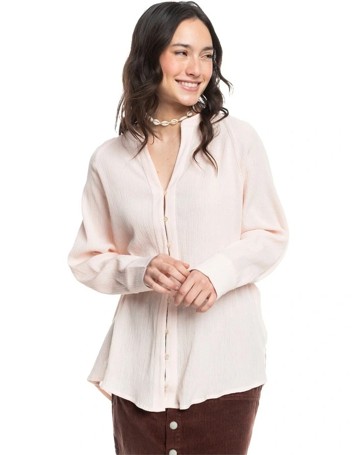 Oversized Long Sleeve Shirt in Pale Dogwood