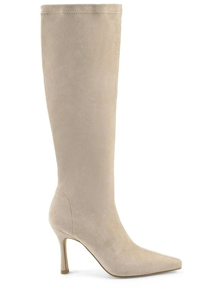 Divine Knee High Stretch Boots in Stone