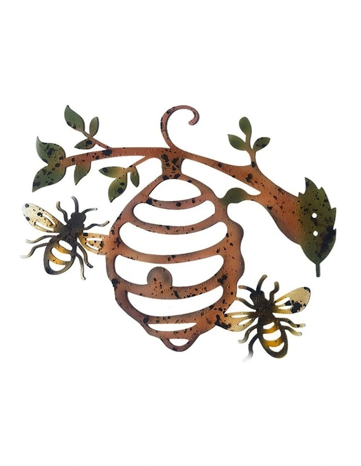 Laser-Cut Beehive Wall Art in Brown