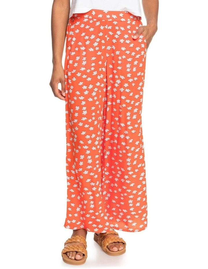 Midnight New Avenue Wide Leg Trousers in Tiger Lily Flower