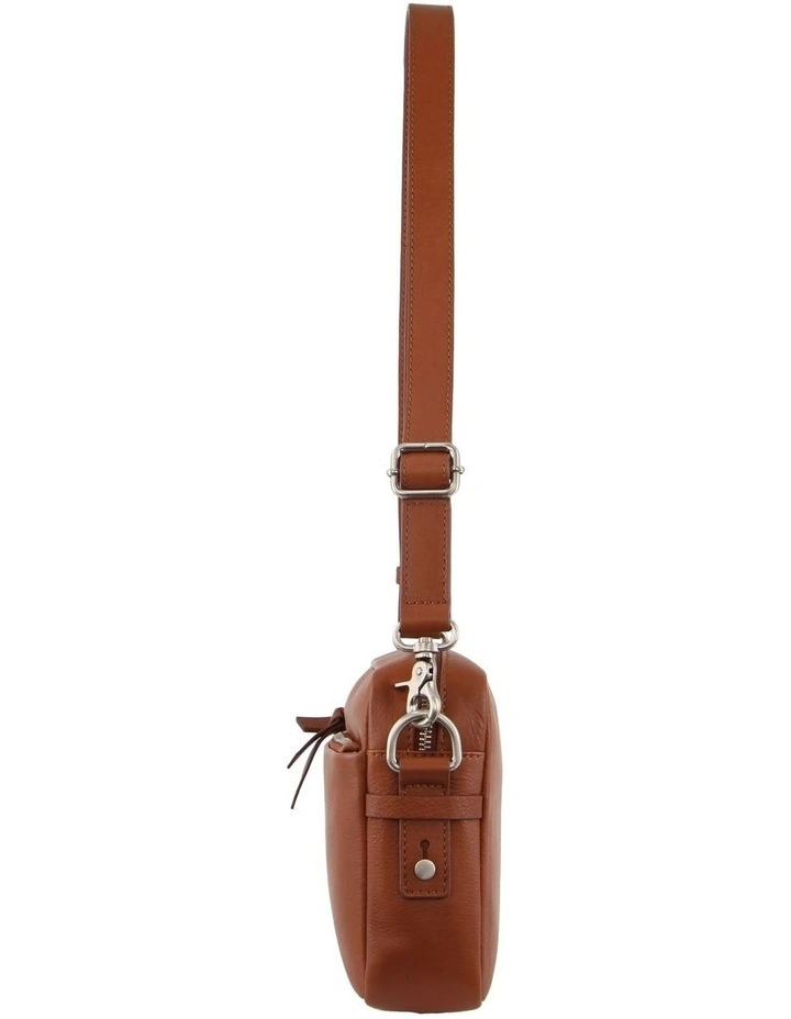 Leather Cross-Body Bag in Tan