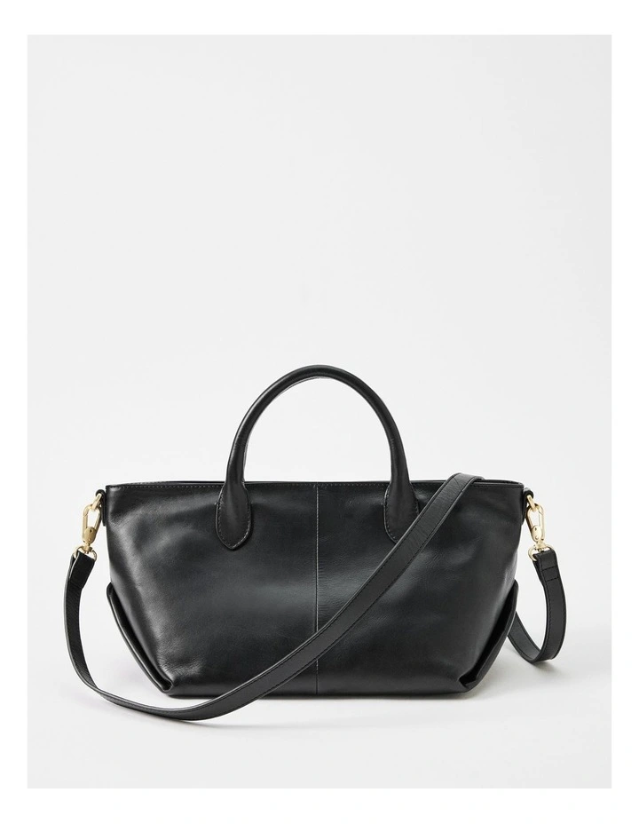 The Ellise Leather Tote in Black