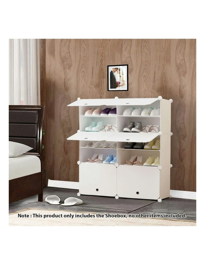 5 Tier 2 Column Shoe Rack Organizer in White