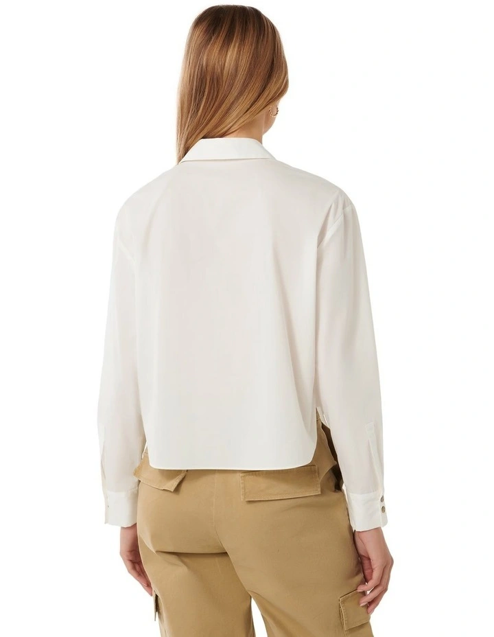 Chloe Cropped Shirt in White
