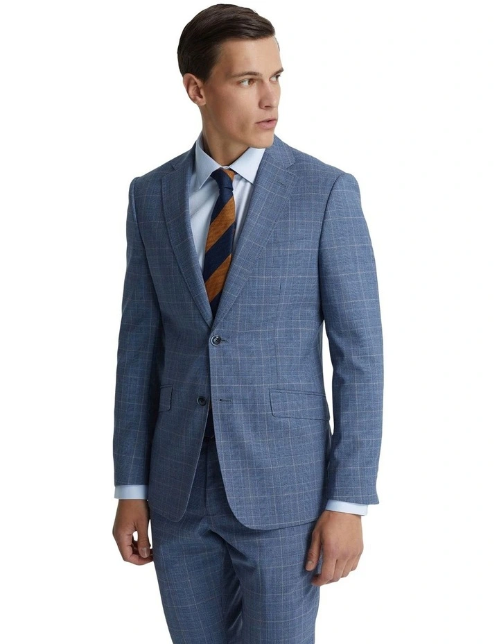 New Hopkins Wool Suit Jacket in Blue Check