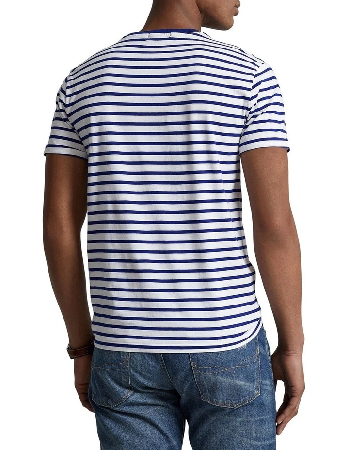 Custom Slim Fit Polo Bear Jersey T-Shirt in Blue