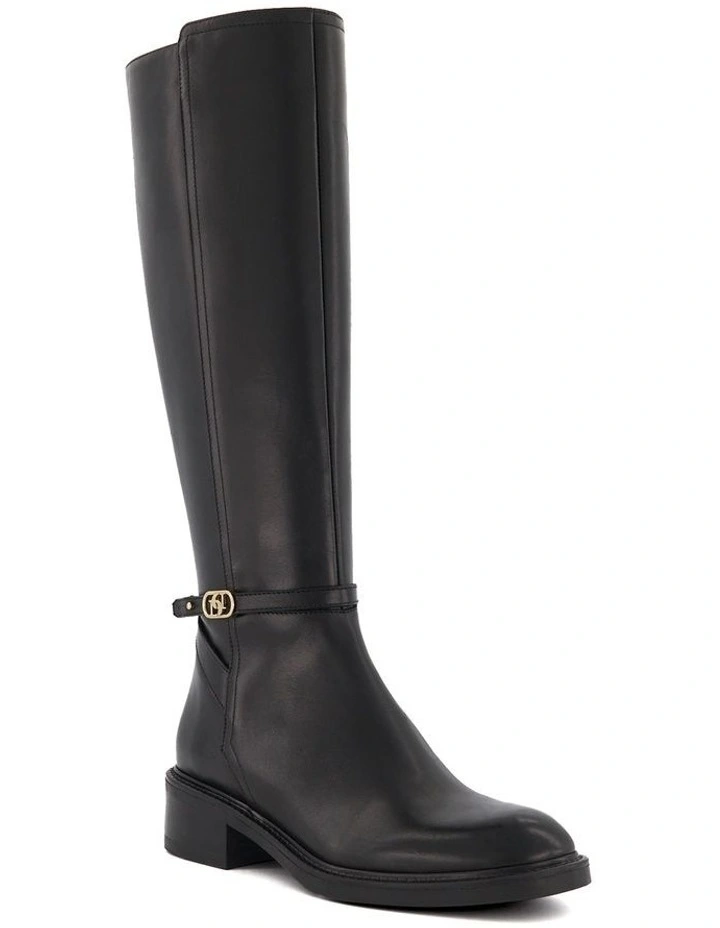 Tia Knee High Boot in Black