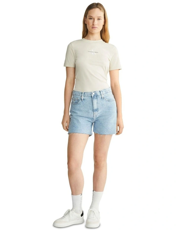 Mom Denim Short in Light Blue