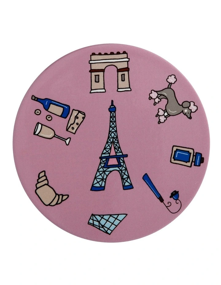 Megan McKean Cities Ceramic 10.5cm Paris Round Coaster