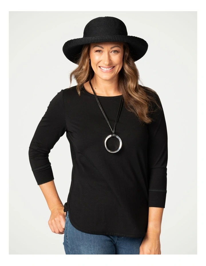 Eternity Modal/Cotton Bind Top in Black